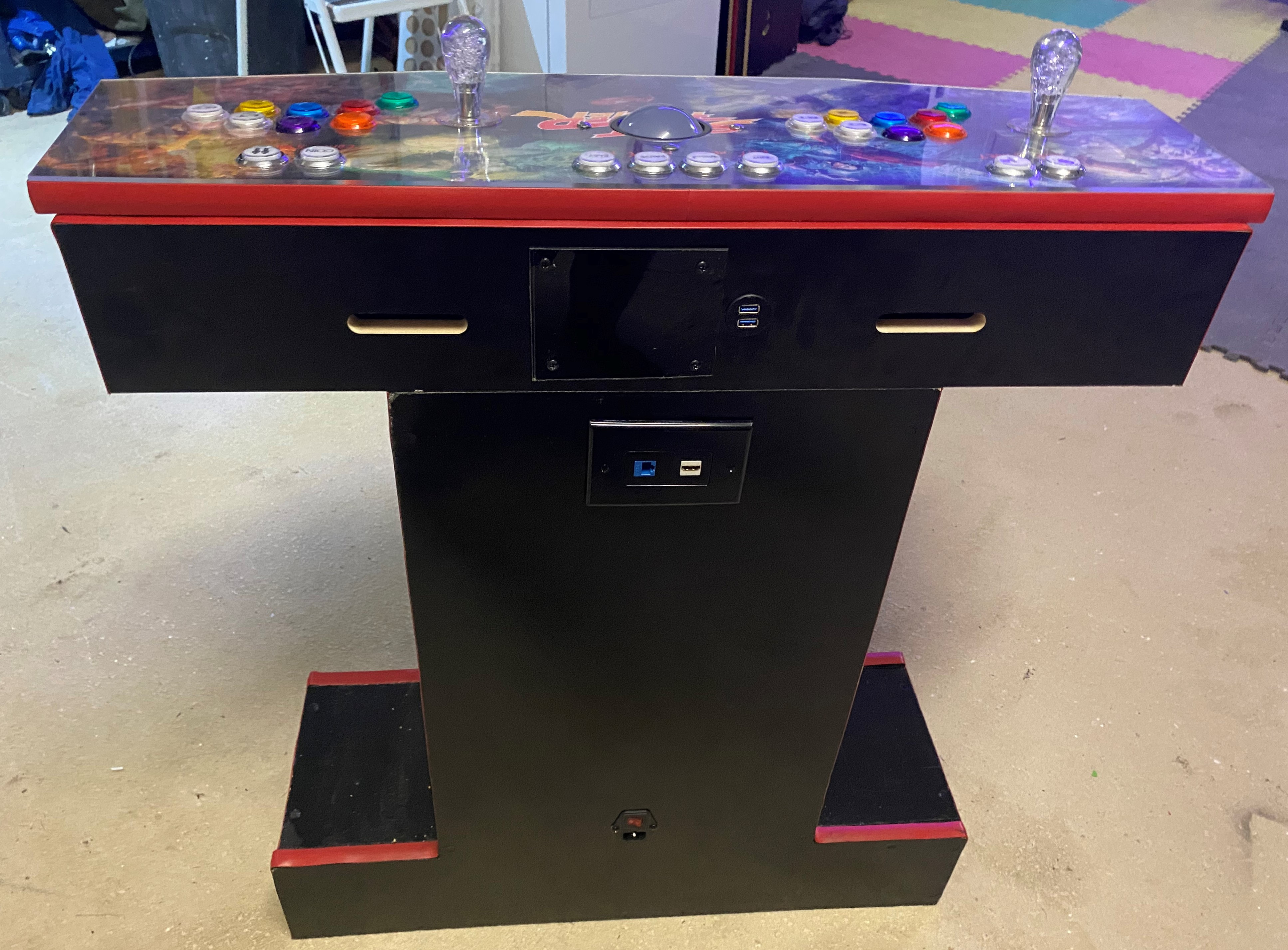 4 player arcade control panel with trackball